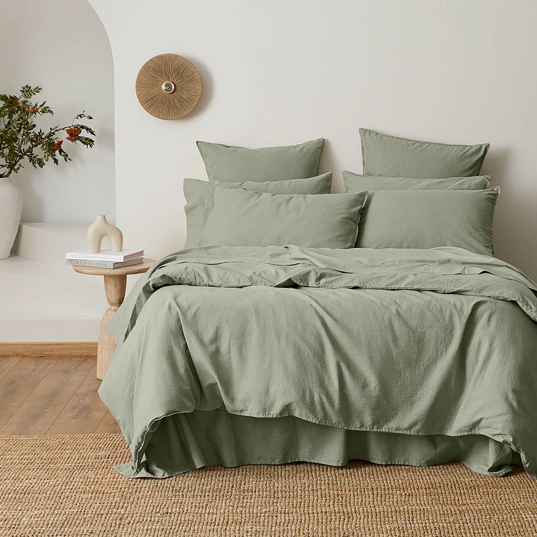 Olsen Linen/Cotton Quilt Cover - Green