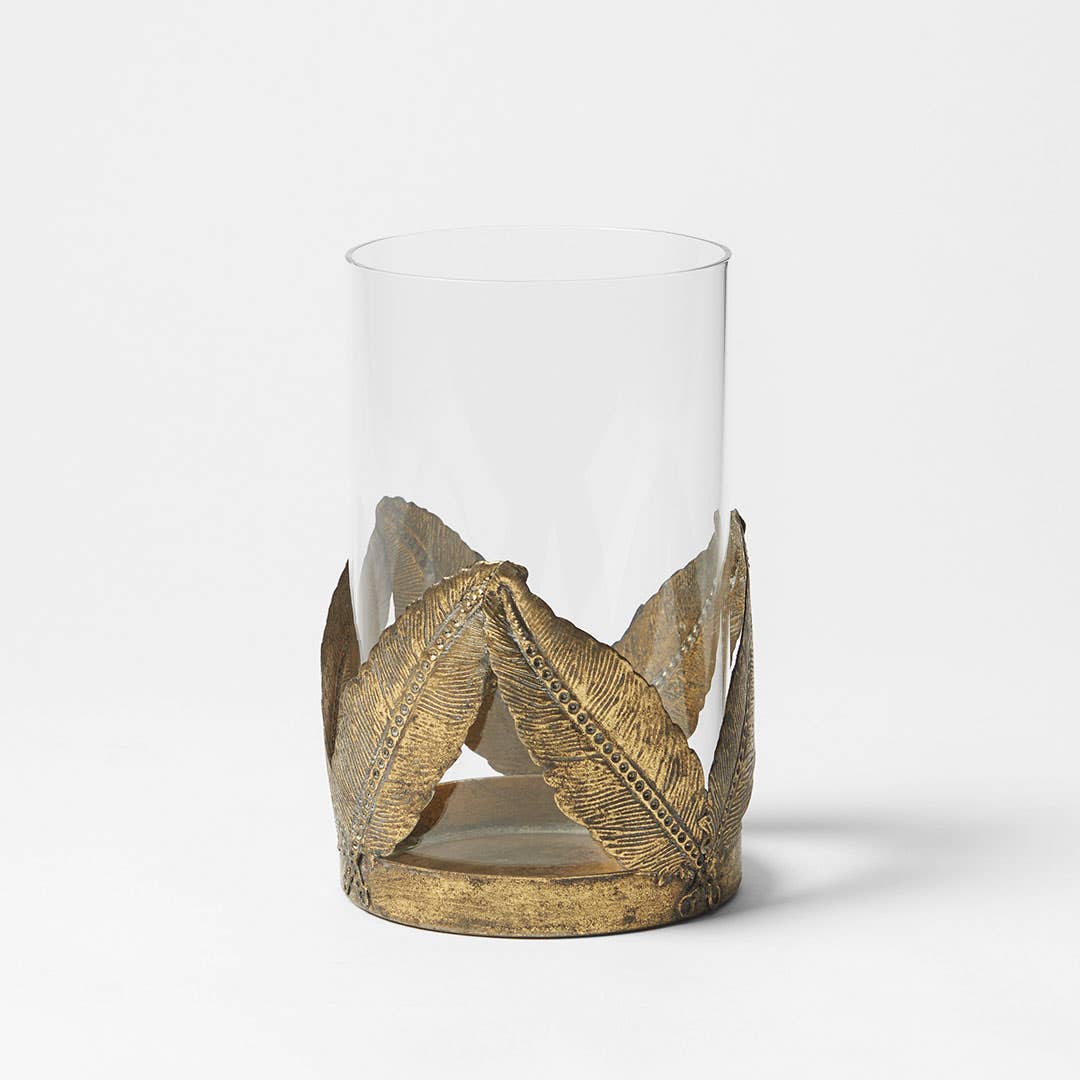 Metal Leaves Candle Holder