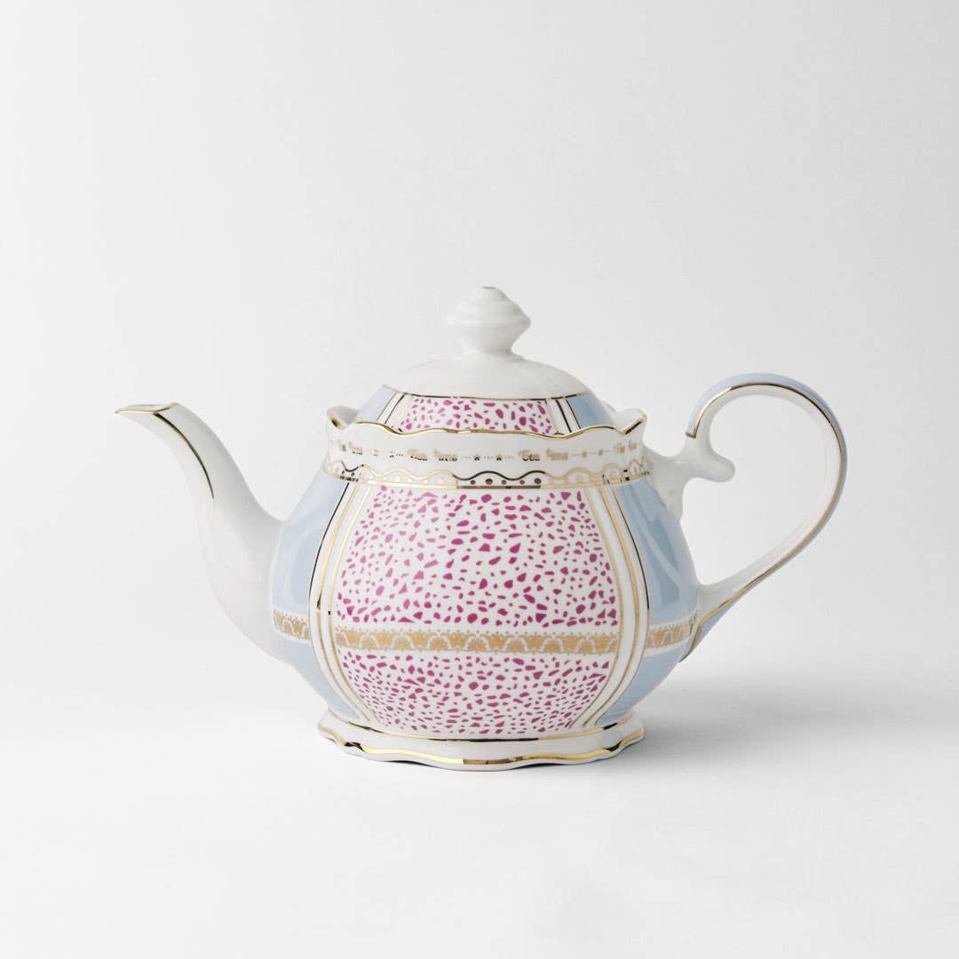 Miss Tea Party Teapot -Blue/Pink Terraz