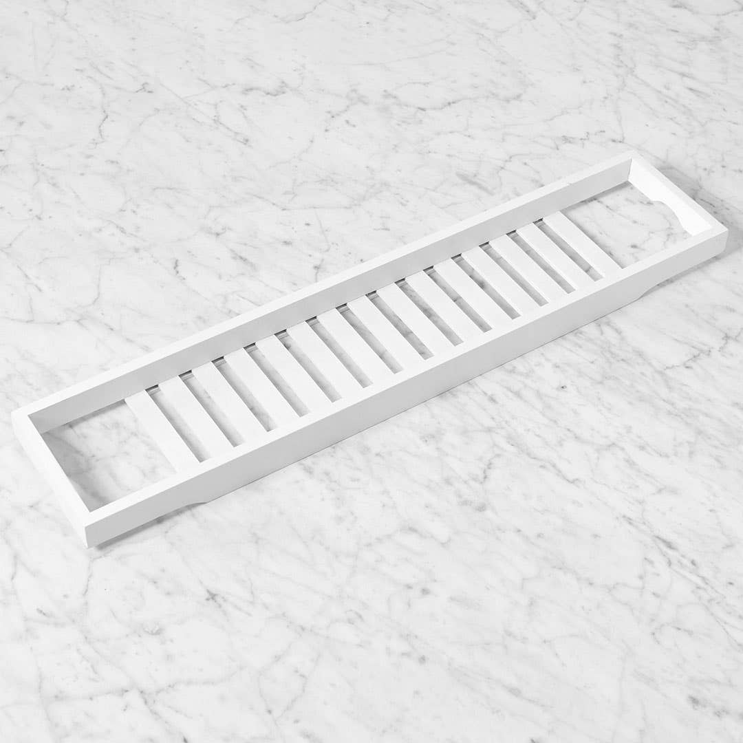 Bamboo Bath Caddy - White