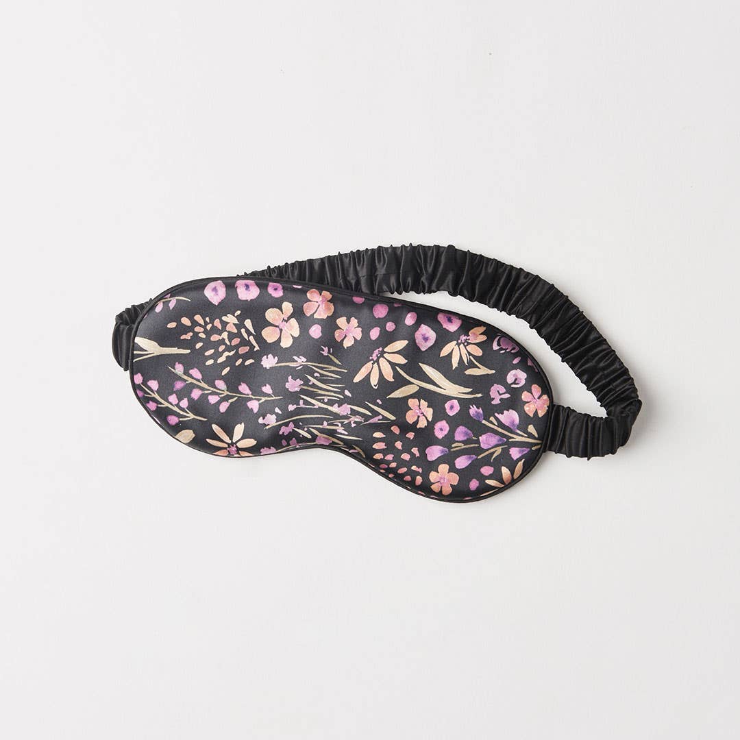 Silk Print Eye Mask - Aubergine