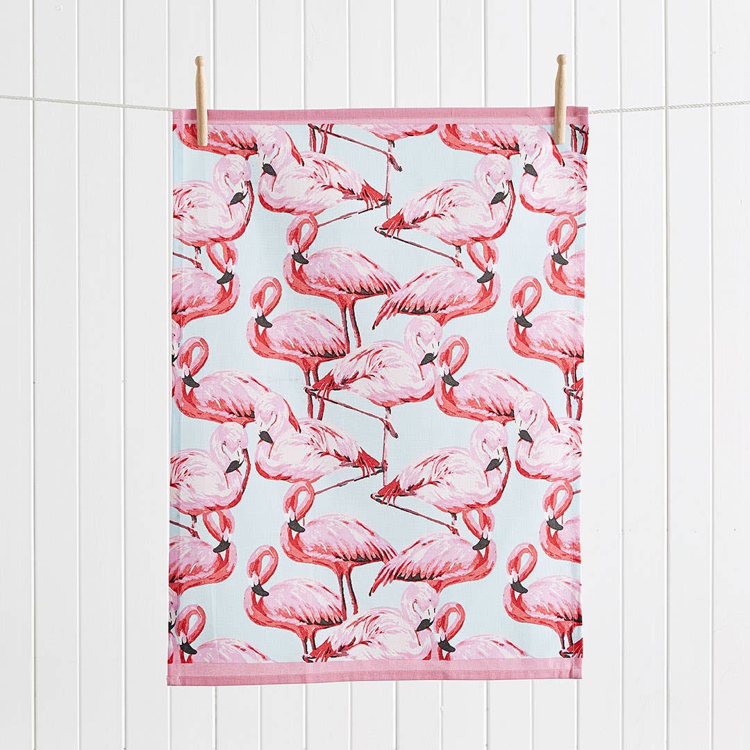 Flamingo Tea Towel