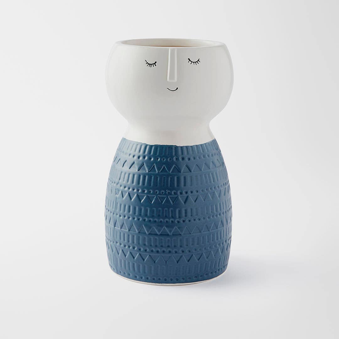 Anya Face Vase Large - Blue