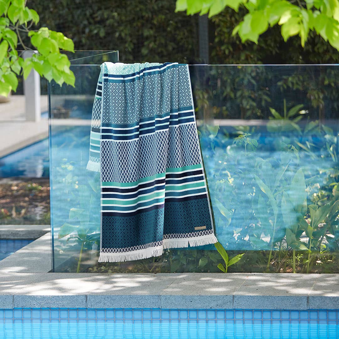 Malta Beach Towel - Aqua/Teal