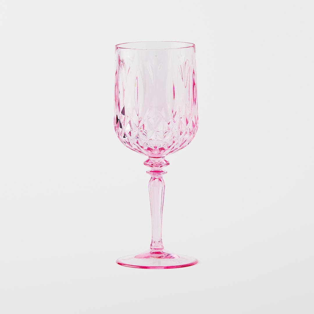 Crystal Look Wine Glass - Pink