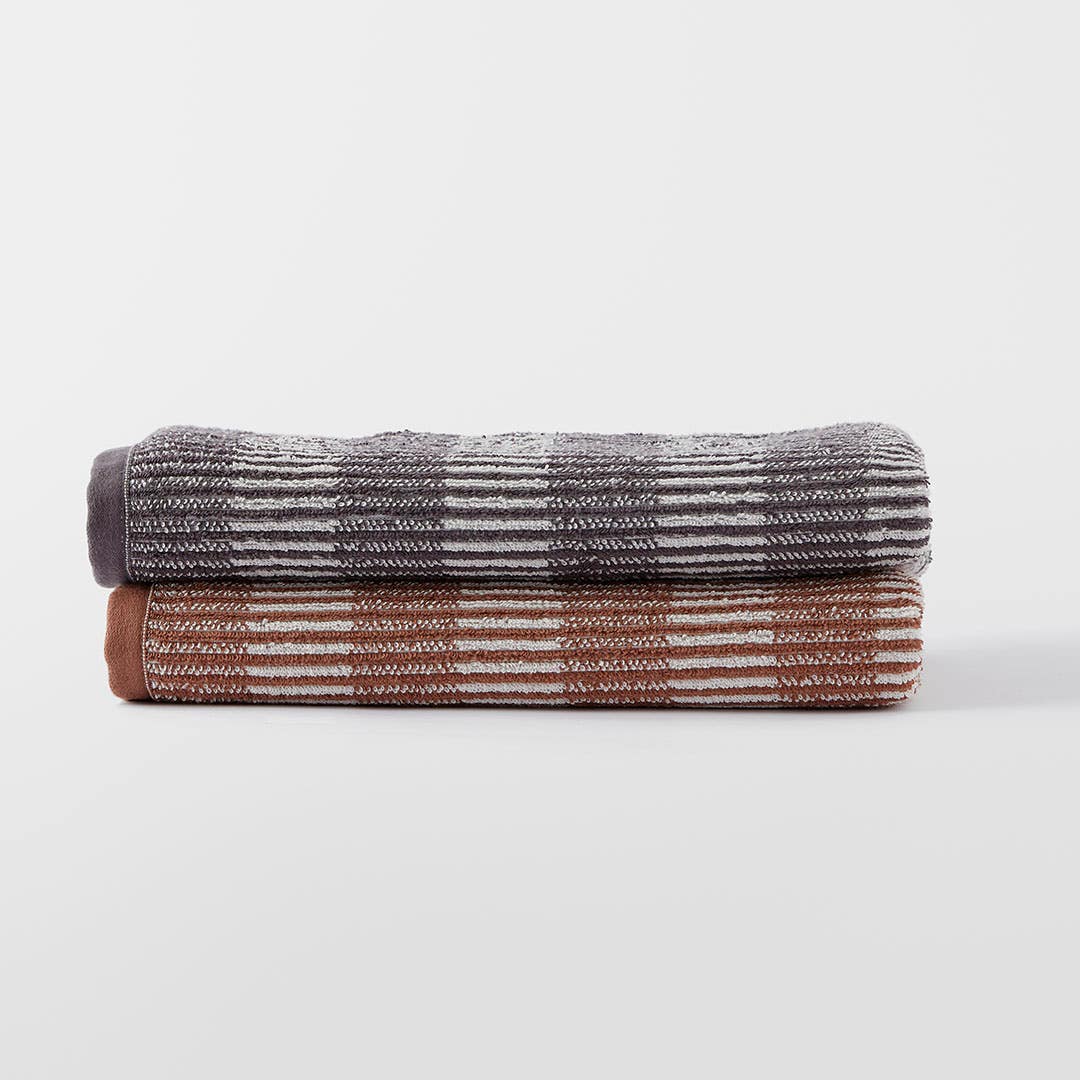 Adana Towel - Charcoal/Ivory