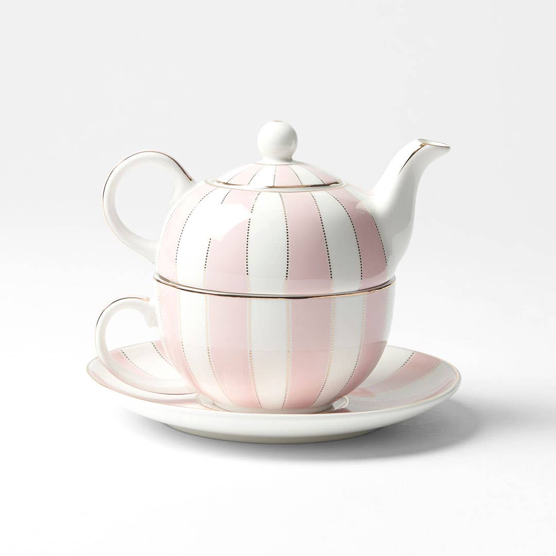 Miss Stripe Tea Set - Pastel Pink