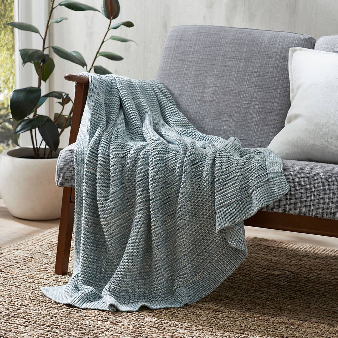 Moss Throw - Blue Melange