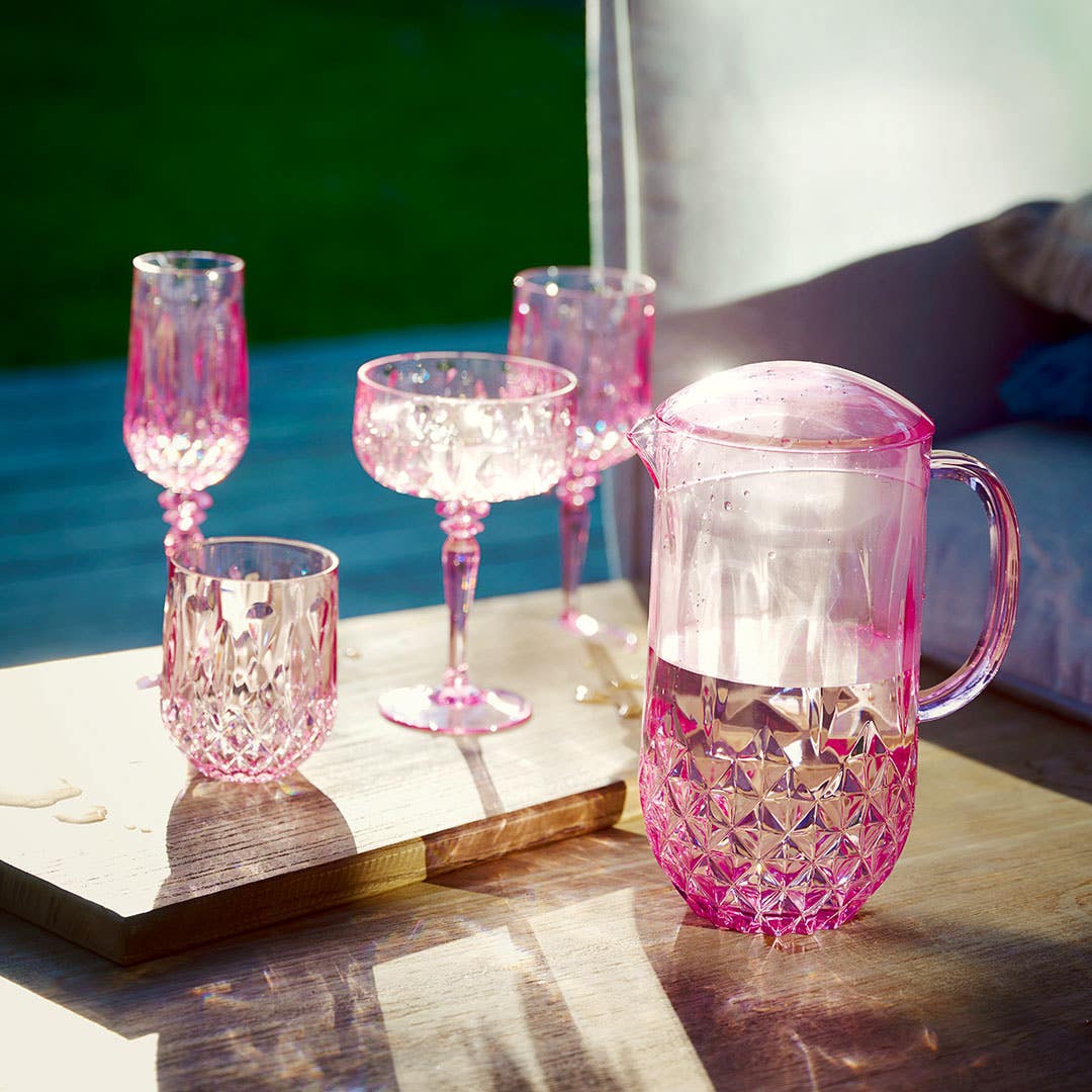 Crystal Look Outdoor Acrylic Dining - Pink