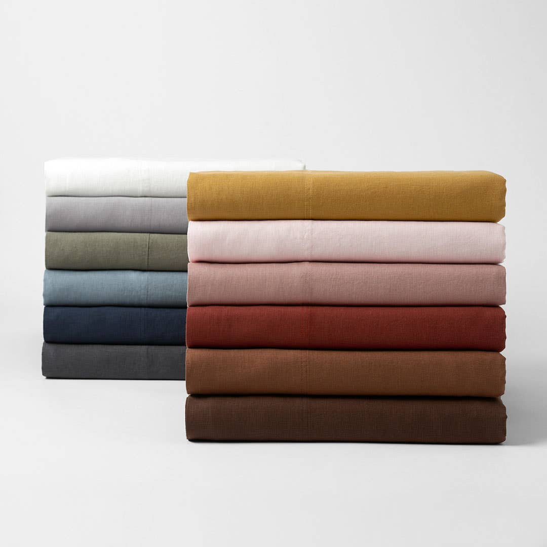 Milano Linen Sheet Set - Rose