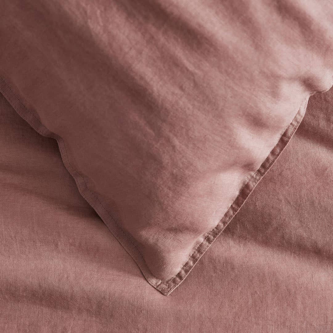 Milano Linen Quilt Cover - Rose