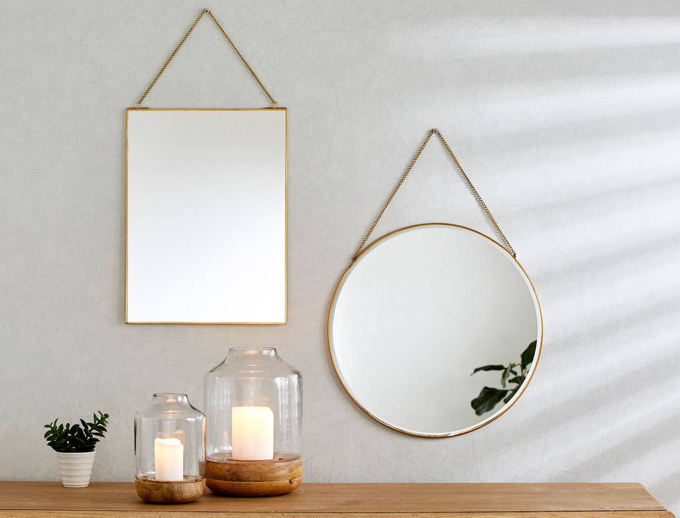 Hanging Chain Mirror Round