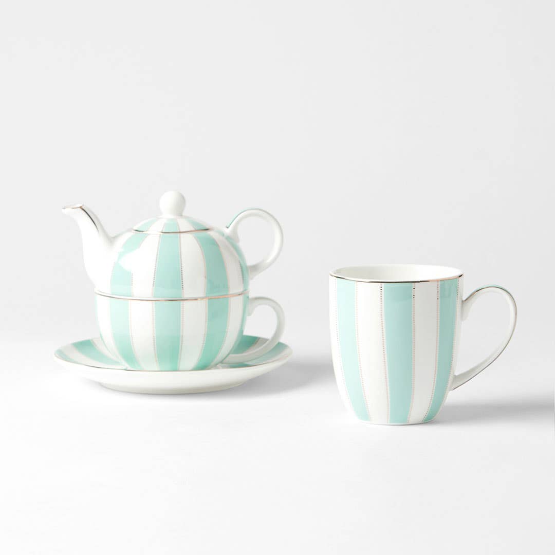 Miss Stripe Tea Set - Mint