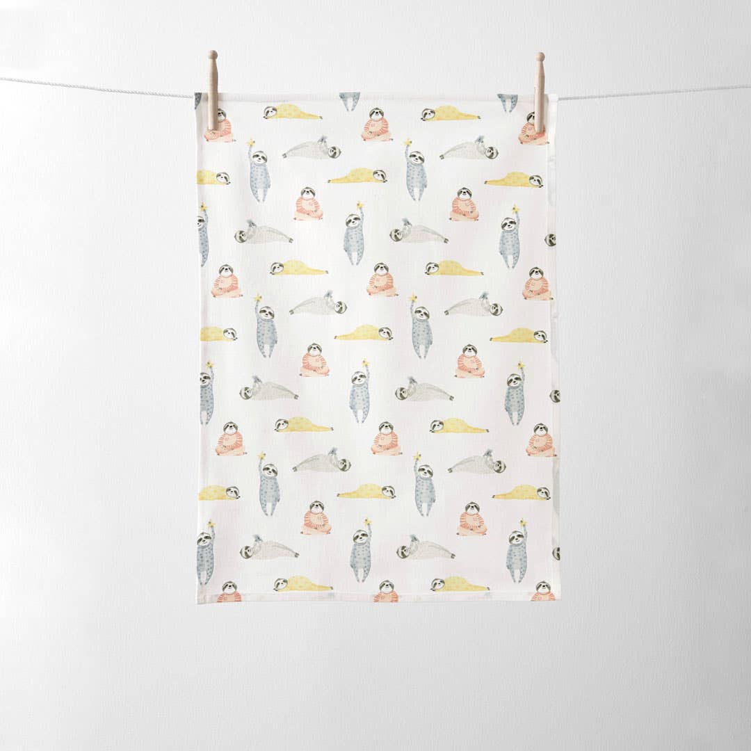 Slothy Printed Tea Towel