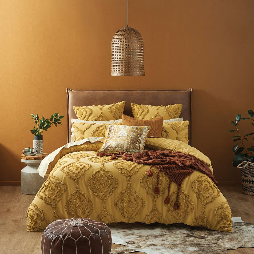 Osha Quilt Cover - Mustard