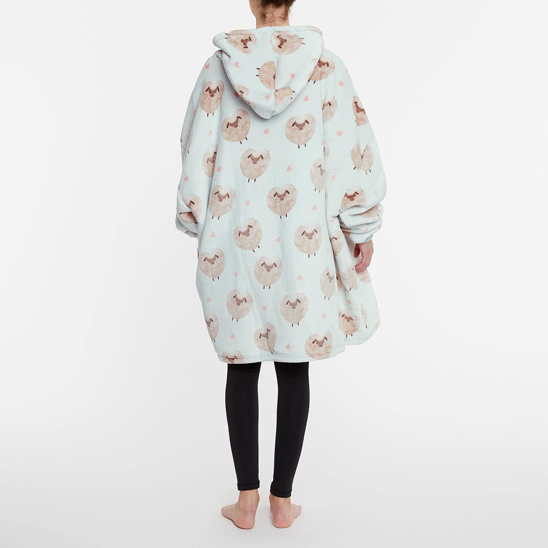 Love Ewe Hooded Sherpa Blanket