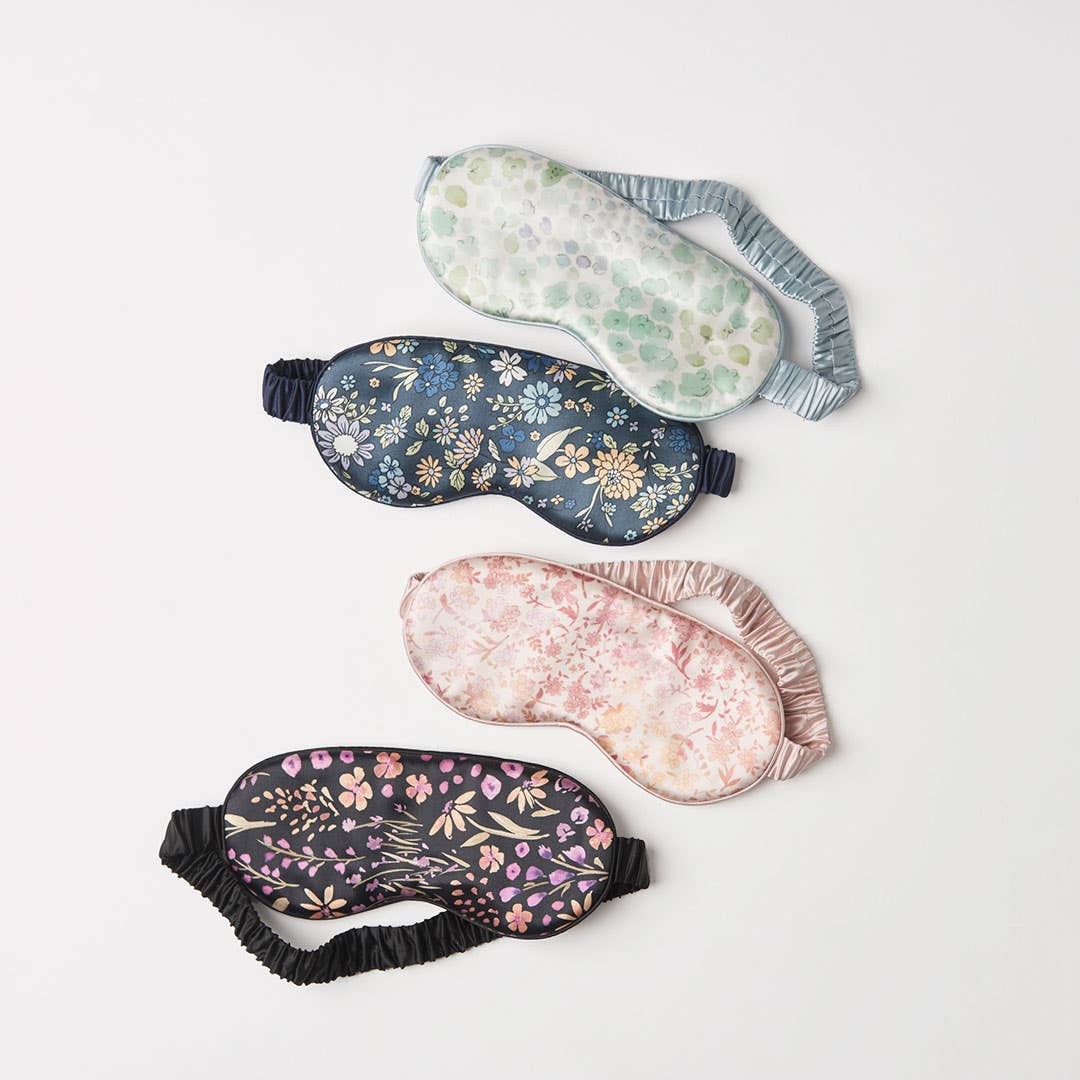 Silk Print Eye Mask - Aubergine