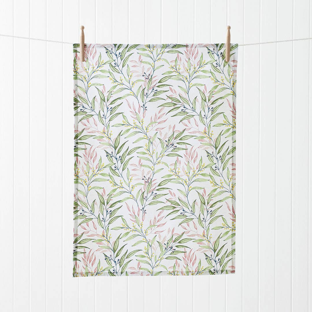 Golden Wattle Printed Tea Towel